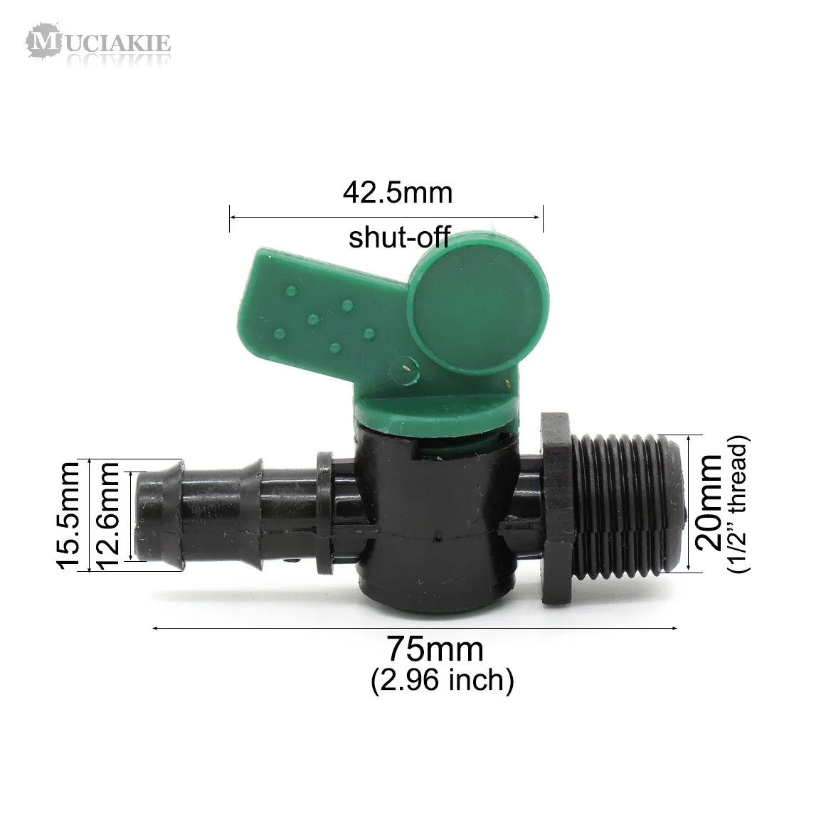 MUCIAKIE 1 шт. 1/2 ''(20 мм) с наружной резьбой до DN16 запорный клапан коннектор для полива сада адаптер капельного полива уменьшение соединения