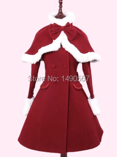 

Sweet Lolita Dress Long-sleeve Lovely Lolita Princess Style Winter Dresses Winter Coat Warm Coat Cosplay Costumes Custom-made