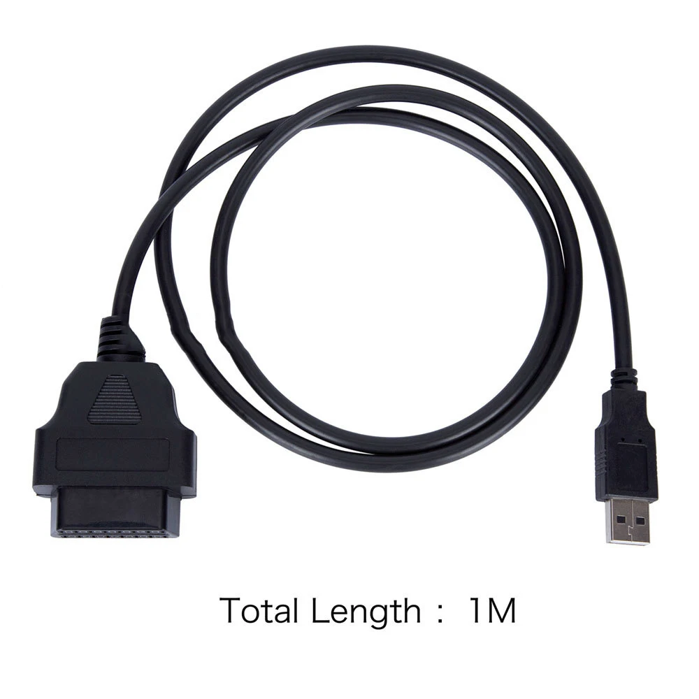 Автомобильный 16 контактный адаптер OBD2 с USB портом диагностический инструмент