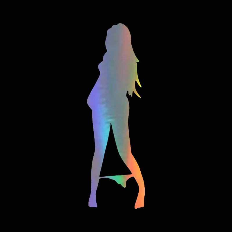 Car Sticker Vinyl Automobile Funny Beautiful Sexy Woman In Bikini Decorative Wall Stickers Cartoon Stickers BlackSilverLaser (4)