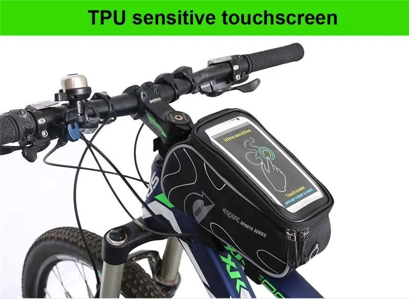 Excellent WEST BIKING Cycling MTB Bike Front Frame Top Tube Bag Bicycle Bags for 6 inch Phone Touch Screen Frame Front Tube Bicycle Bag 20