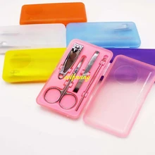 600 шт/партия Быстрая 4 шт./компл. Маникюрный Инструмент для ногтей пинцет пластиковый мешок мини Маникюр для ногтей, инвентарь набор может сделать логотип