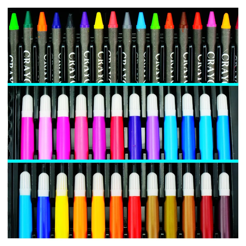 Billige 150 188 208 stücke Kunst Set Malerei Aquarell Zeichnung Werkzeuge Kunst Marker Pinsel Stift Liefert Kinder Für Geschenk box Büro Schreibwaren