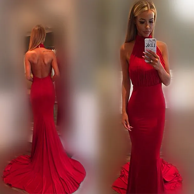 Flourescent Red Pageant Dress