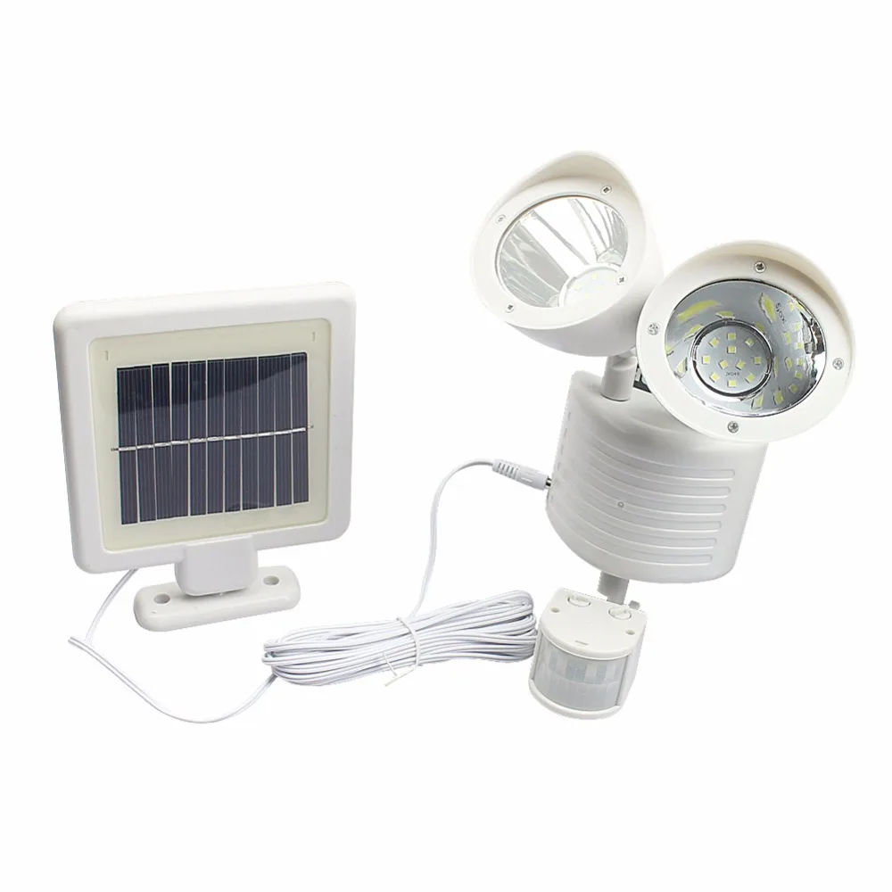 

Black Newest Super Bright Double lamp Outdoor Solar Power Light PIR Motion Sensor Security PV Panel Solar Lamp For Garden Street