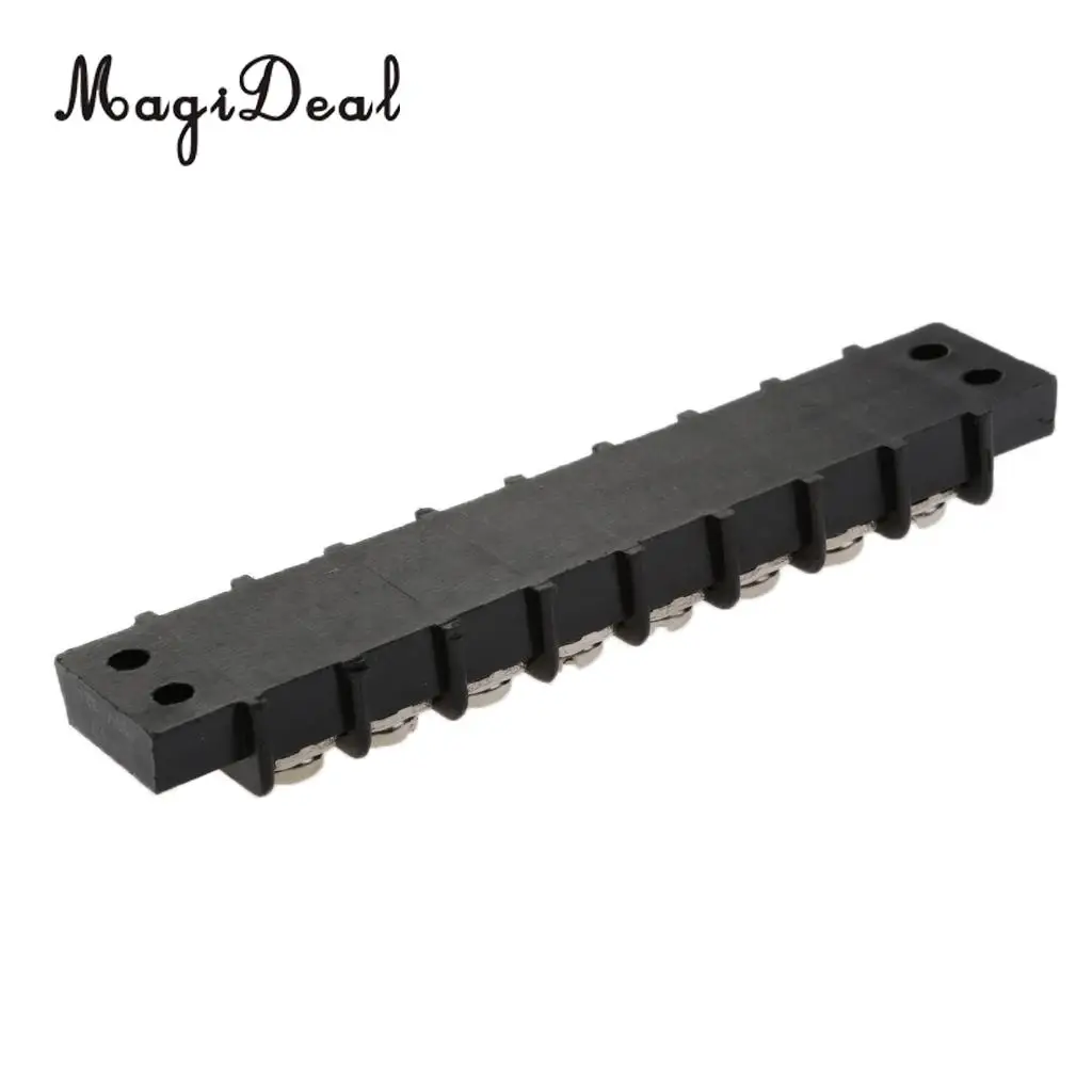 MagiDeal Durable 6/8/10 Gang Screw Terminal Block & Nickel Plated Brass Contacts for Marine Rowing Kayak Canoe Boats Dinghy Acce