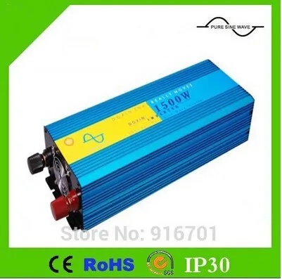 

1500W Power Inverter Pure Sine Wave 12V DC to 220V AC Car Converter inverters Adapter With Retail Package DHL Free Shipping