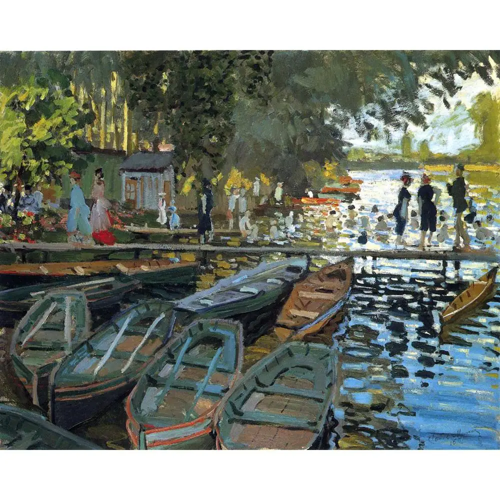 

Bathers at La Grenouillere by Claude Monet Oil paintings reproduction Landscapes art hand-painted home decor