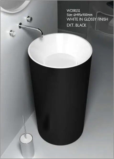 Corian умывальник на пьедестale для ванной комнаты отдельно стоящая твердая