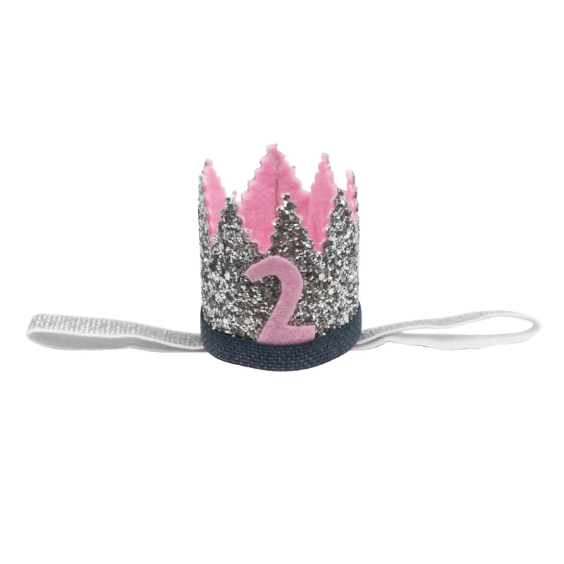 Детская повязка на голову с короной на день рождения Принцесса Корона эластичная лента принцесса платье Дети праздничный колпак новорожденный торт Smash реквизит для фотографий