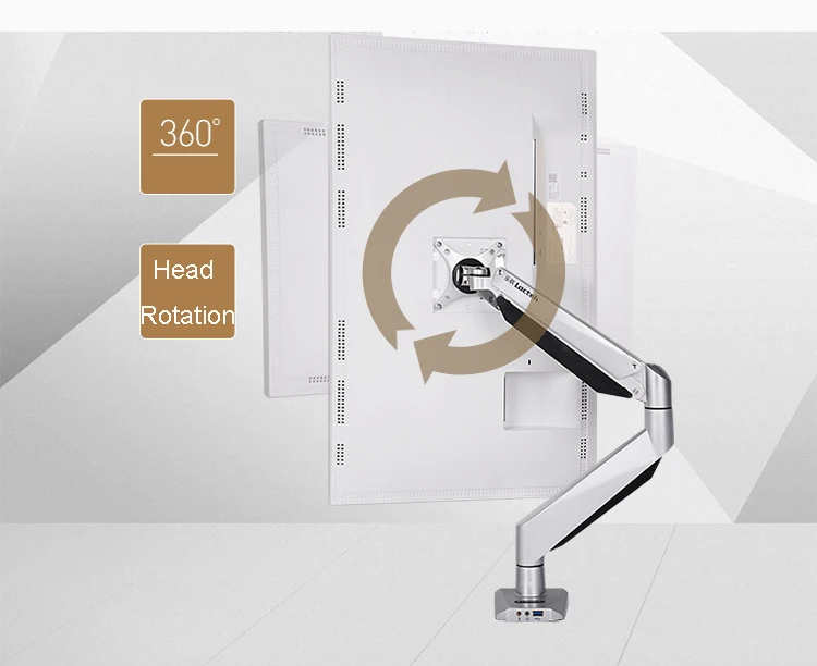 Loctek D7H Aluminum Gas Spring Full Motion Desktop
