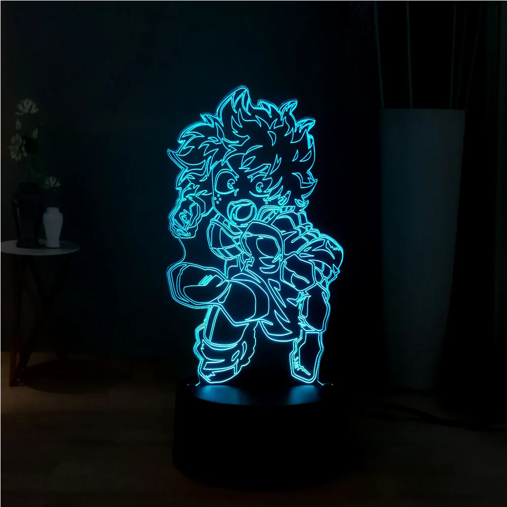 Новинка 3D акрил My Hero Academia светодиодный 7 цветов изменить иллюзию DEC спальня RGB USB Touch рядом с настроением свет праздник Дети подарок