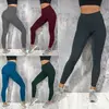 Leggings de Fitness taille haute pour femmes, couleur unie, Long froissé, longueur cheville ► Photo 2/6