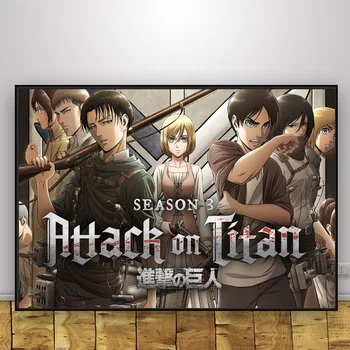 

Attack on Titan Silk Fabric Poster And Print Wall Art Picture Painting Home Decor