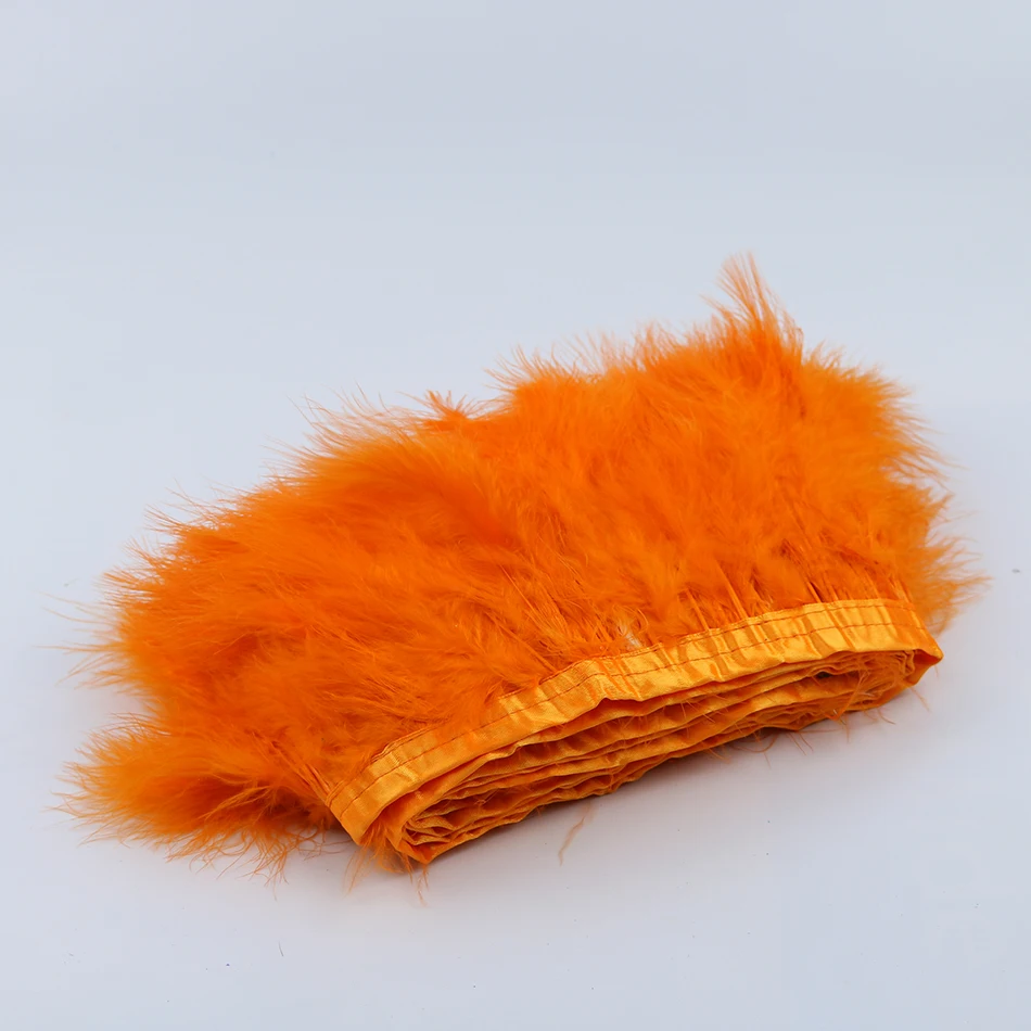 7 orange marabou feather trims 3 - 