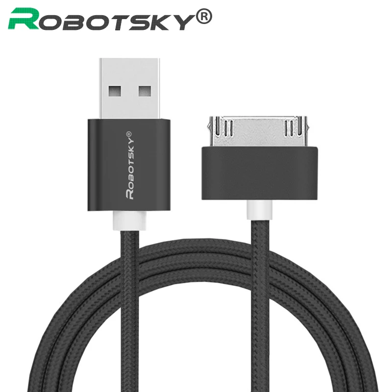 

Robotsky USB Data Cable 30 Pin Nylon braid Fast Charging Charger Adapter Cable for iPhone 4 4s 3GS iPad 2 3 iPod Nano itouch