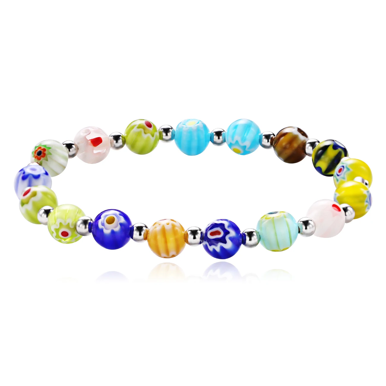 

Charm Bracelet 8mm Coloured Glaze Elastic Bracelets Bracelets for Women