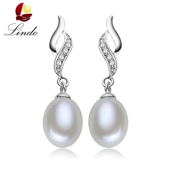 Three color ANGEL TEARS Natural Pearl Earrings Cultured Freshwater Pearls with 925 Silver ,Earring 2016 white/pink/purple pearl
