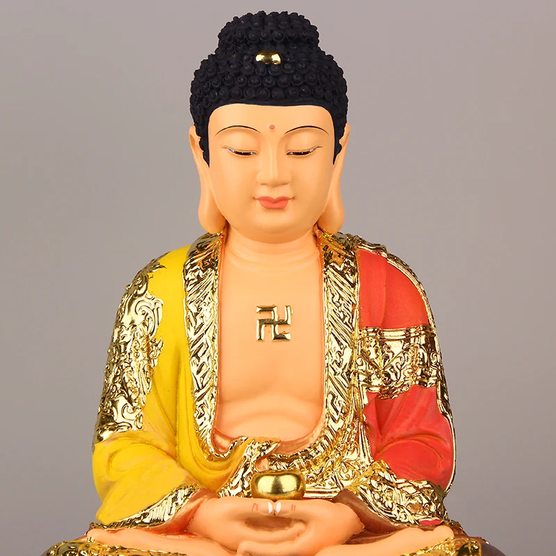 Большая- торговля фигурка Будды# домашняя семья эффективный талисман для защиты Азии декоративная позолоченная статуя Будды Шакьямуни
