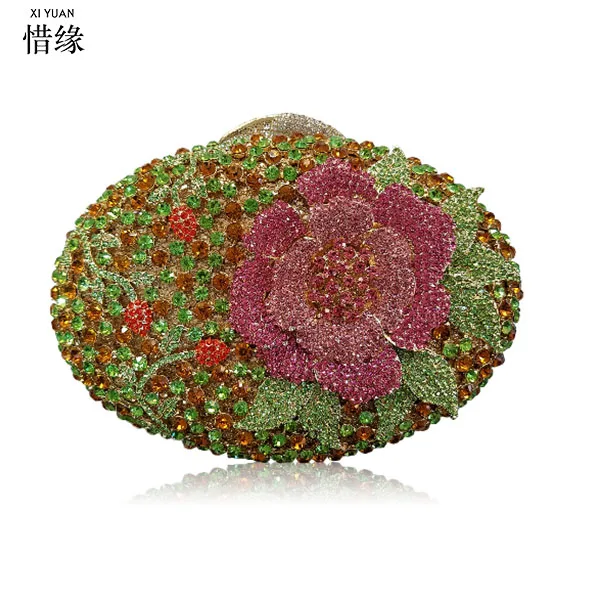 Xiyuan брендовые модные роскошные овальной формы клатч кристалл алмаза свадьбу кошелек вечерняя сумочка; BS010