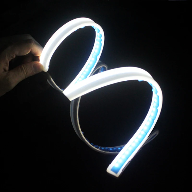 45cm White+Yellow Flexible Headlight With Turn Signal 9W Daytime Lamp Switchback Strip Angel Eye DRL Decorative Light 45cm White+Yellow Flexible Headlight With Turn Signal 9W Daytime Lamp Switchback Strip Angel Eye DRL Decorative Light