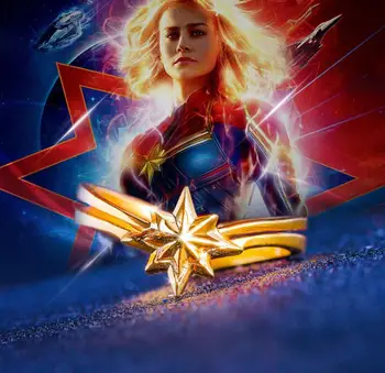 

Avengers 4 Captain Marvel Ring Cosplay Jewelry Daily Gift Adjustable 925 Silver Size 7-10