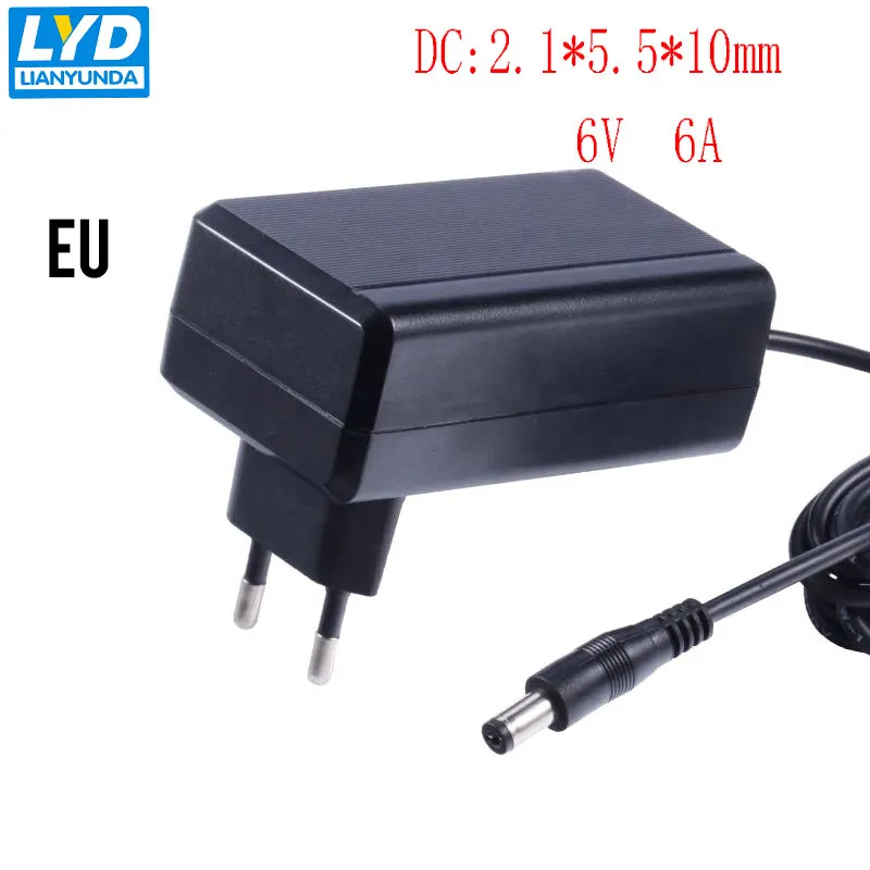 

DC 6V/6A 2.1*5.5*10mm Supply Medical Equipment Adapter Wall Insertion 1PCS European US EU PlugOutlet Converter Socket Adapter