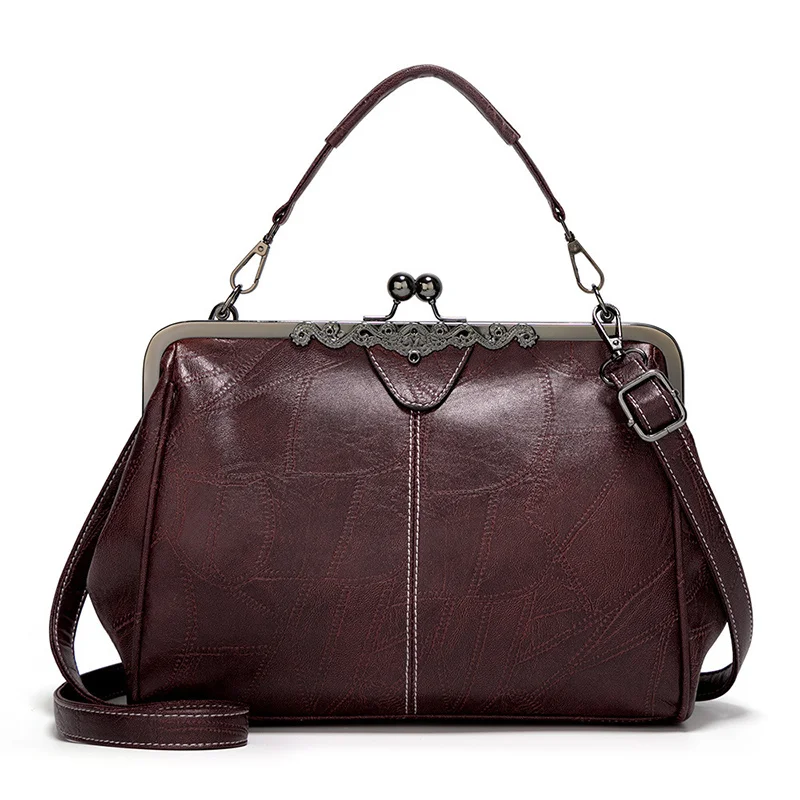 Женский сумка-мессенджер Маленькая женская сумка на плечо для женщин Ретро рамка PU кожаная сумка Женская сумка клатч бренд C262 - Цвет: Coffee