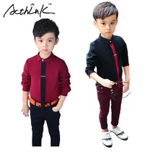 ActhInK font b Boys b font Formal Solid Cotton font b Dress b font Shirt with