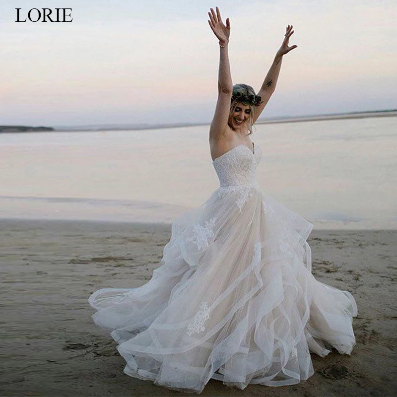 

LORIE Ball Gown Wedding dress 2019 Summer Lace Bride dress White Ivory vestido de noiva Back Lace up Wedding dress Custom made