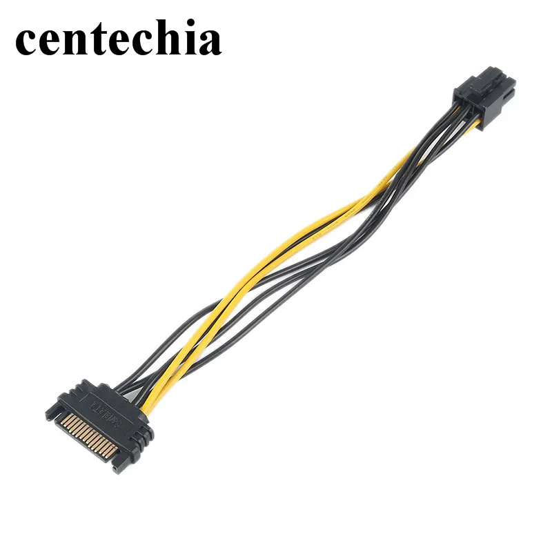 Блок питания Centechia 2017 Новое поступление PCI E express блок Sata 15pin на 6 pin ATX адаптер