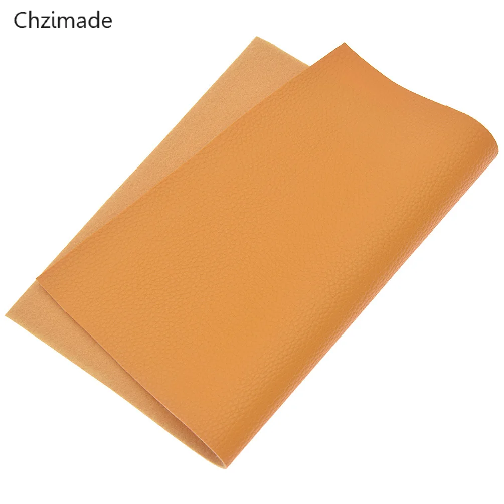 Brownish yellow Chzimate 1/2 ярдов синтетическая искусственная кожа ткань личи зерна ПВХ кожа для DIY Швейные сумки Луки ремесла поставки - Цвет: Brownish yellow