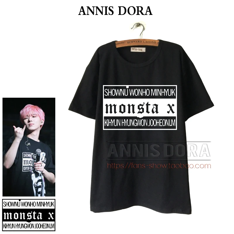 MONSTA X MINI 3TH ALBUM THE CLAN PART 1 LOST SHOWNU IM Same Style Short Sleeved T-shirt | Мужская одежда