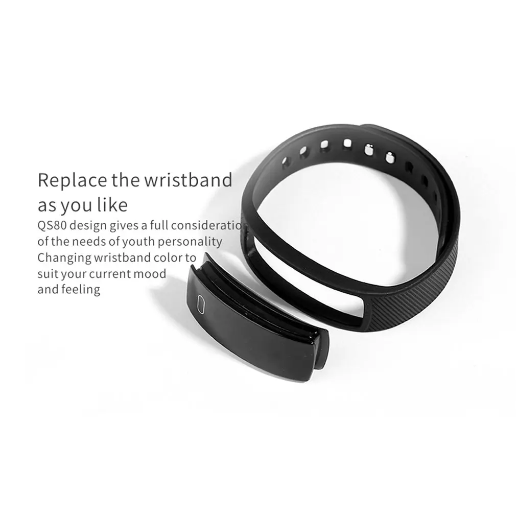 QS80 Bluetooth Смарт часы монитор сердечного ритма кровяного давления фитнес трекер