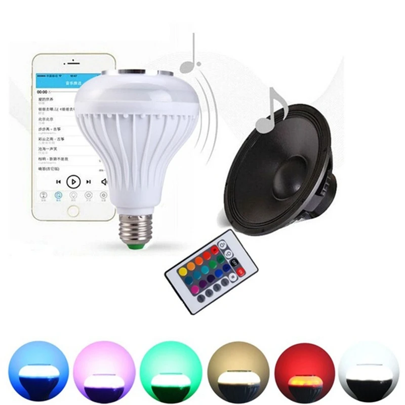 Wireless Bluetooth Speaker Bulb Music Playing Dimmable LED Bulb Light Lamp 10
