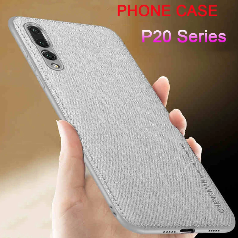 

Fabric Splice Back Cover Case For Huawei P20 Lite Pro Case Silicone Capa Soft Phone Case for Huawei P 20 P20lite Business Coque