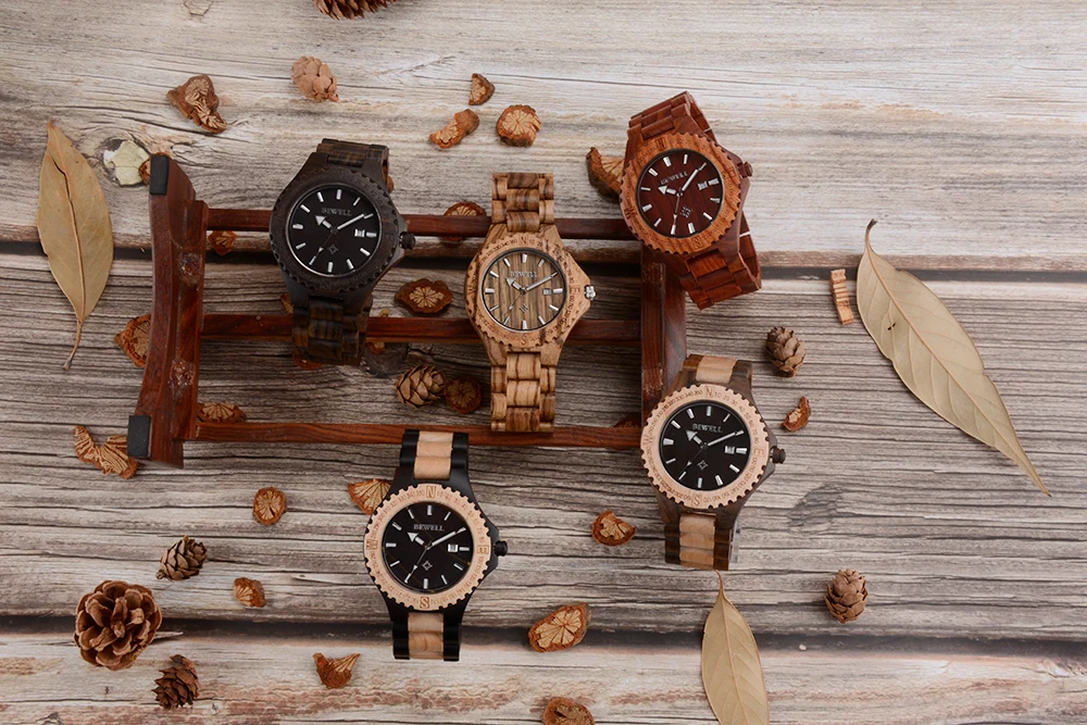 BEWELL WOODEN WATCH