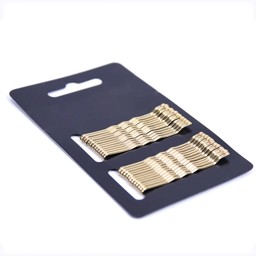24PCS Black Gold Pins Hair Pins No Hurt for Hair Classic Simplicity Wave Hair Clips Hair Accessories DIY Tool
