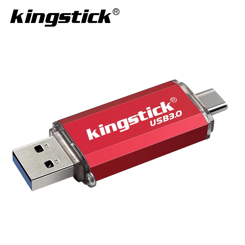 Флеш-накопитель OTG USB 3,0, флеш-накопитель, 128 ГБ, Тип C, Micro Usb накопитель, 16 ГБ, 32 ГБ, 64 ГБ, флешка для устройства type-C - Цвет: red