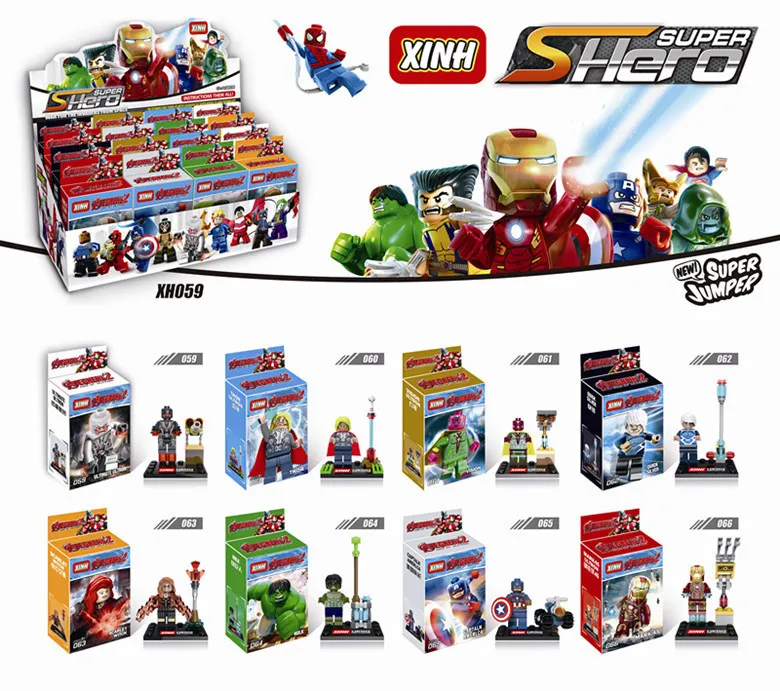 

Black Widow Hulk Thor Super Hero XINH 059-066 8pcs/lot Figures Building Blocks Sets Model Bricks Toys