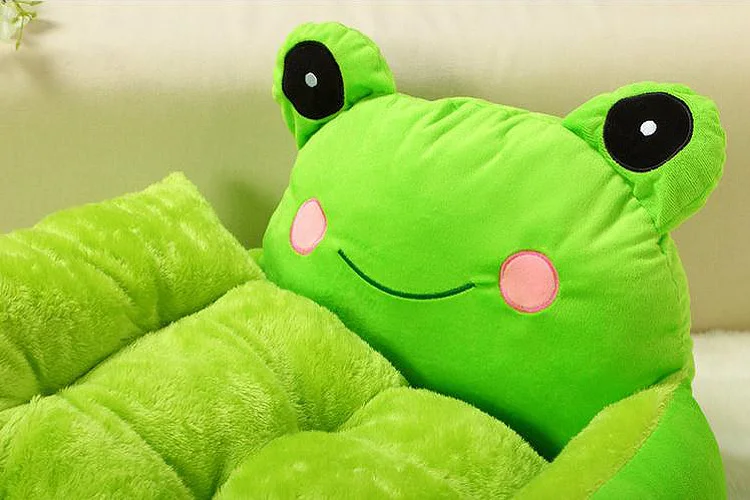  2 size Cute Cartoon Green Frog Soft Warm Kennel Pet Dog Bed Nest Cat Bedding for Animal Pet Blanket