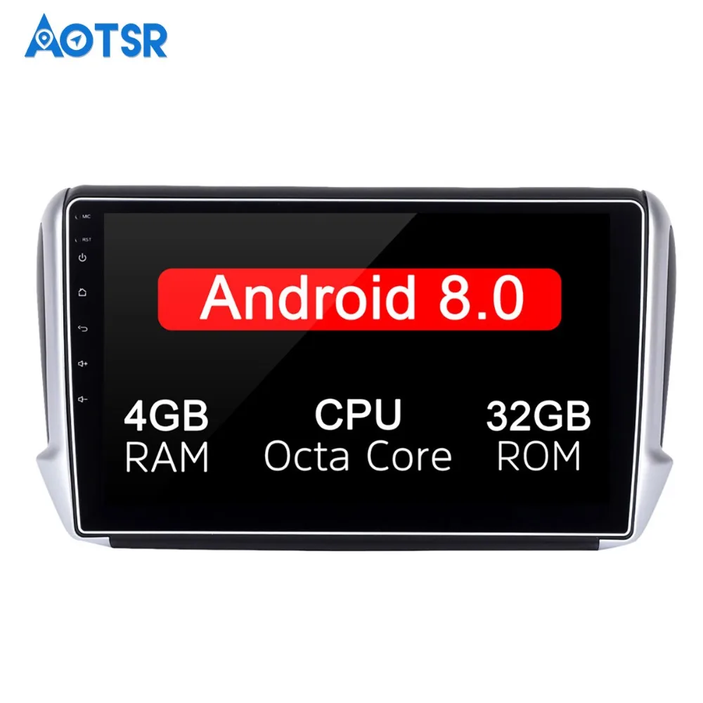 10 2 &quotAndroid 8 0 Автомобильный GPS плеер для Peugeot 208 2008 2012 2016 с авто радио мультимедиа NAVI