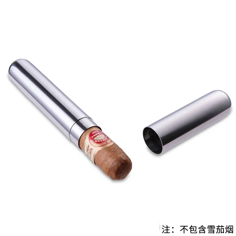 Stainless steel single cigar tube Jar cigars Box CG-0333 - Lightershop ...