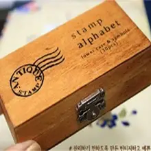 Винтаж деревянный ящик письмо штамп, украшения stamp, деревянный штамп для Скрапбукинг канцелярские DIY Craft Стандартный штамп