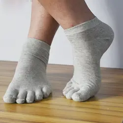 Модные яркие Для мужчин носком носки мужские чистого твердого короткие носки из дышащего хлопка пять пальцев ног носки