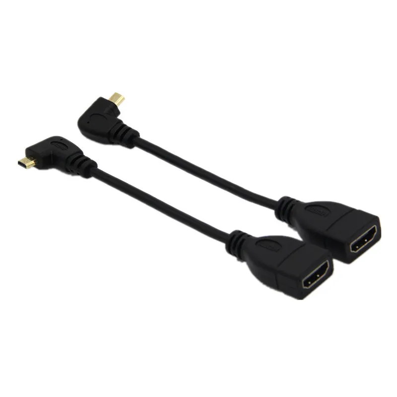 Кабель HDMI к HDMI Женский адаптер Mini Micro HDMI 90 градусов под прямым углом Мужской к HDMI AF удлинитель 15 см