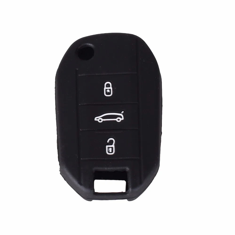 KEYYOU 10X силиконовый чехол для автомобильного ключа для peugeot 508 301 2008 3008 408 3 кнопки складной откидной Чехол для автомобильного ключа