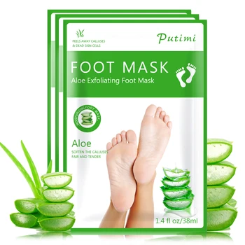 

1Pair Aloe Exfoliating Foot Peeling Mask for Feet Cracked Heels Remove the Skin Cuticles Whitening Pedicure Spa Socks Feet Mask