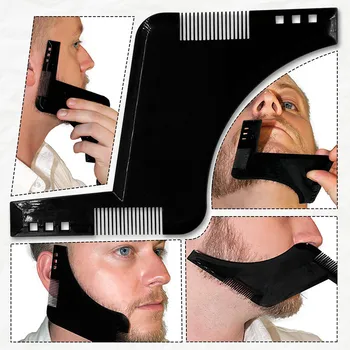 

1pc Comb Multi-liner Beard Shaper Template Comb Kit Black - Works with any Beard Razor Electric Trimmers or Clippers