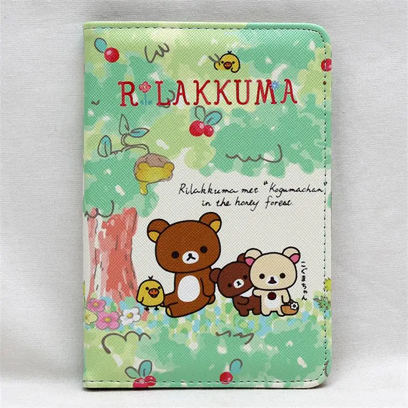 Мультфильм rilakkuma из искусственной кожи Обложка для паспорта дорожные аксессуары банковский идентификатор Кредитная карта сумка Мужчины